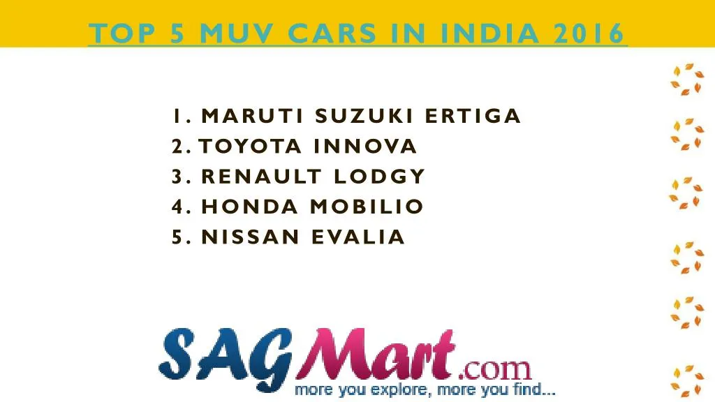 top 5 muv cars in india 2016