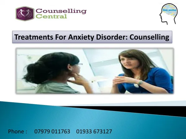 Treatments For Anxiety Disorder: Counselling