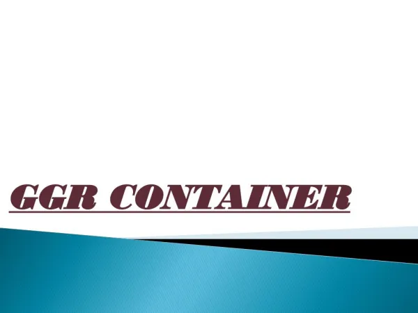 GGR CONTAINERS