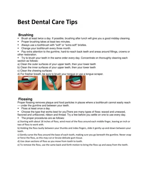 Best Dental Care Tips