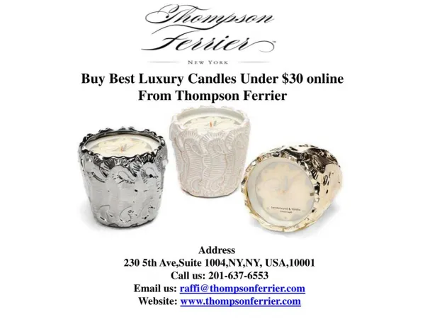 Buy Best Luxury Candles Under $30 online From Thompson Ferrier