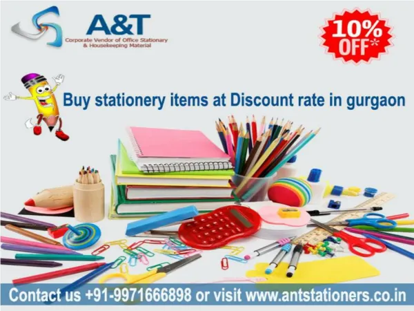 Largest Stationery supplier in Gurgaon - A&T Stationers