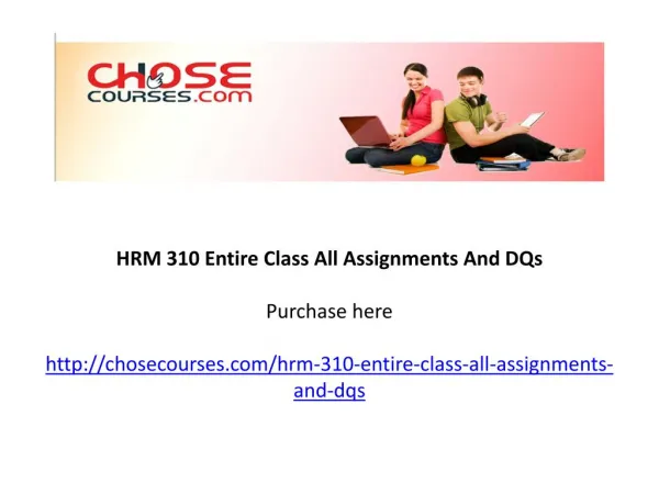 HRM 310 Entire Class All Assignments And DQs