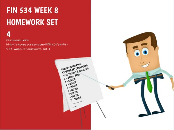 FIN 534 Week 8 Homework Set 4