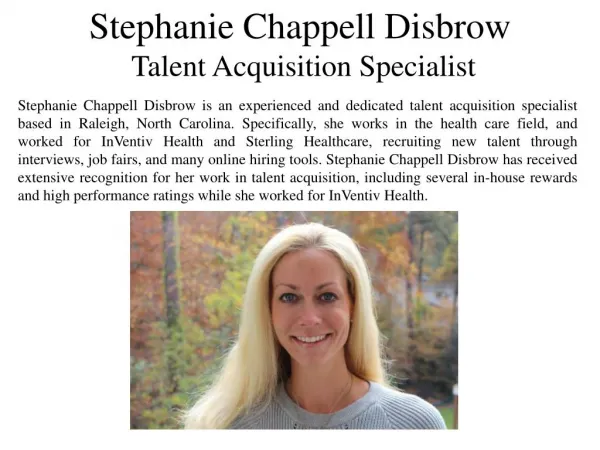 Stephanie Chappell Disbrow Talent Acquisition Specialist