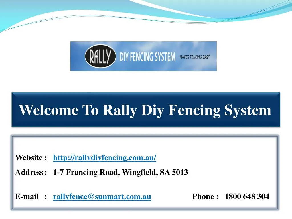 welcome to rally diy fencing system