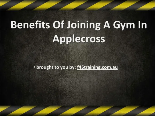 Benefits Of Joining A Gym In Applecross