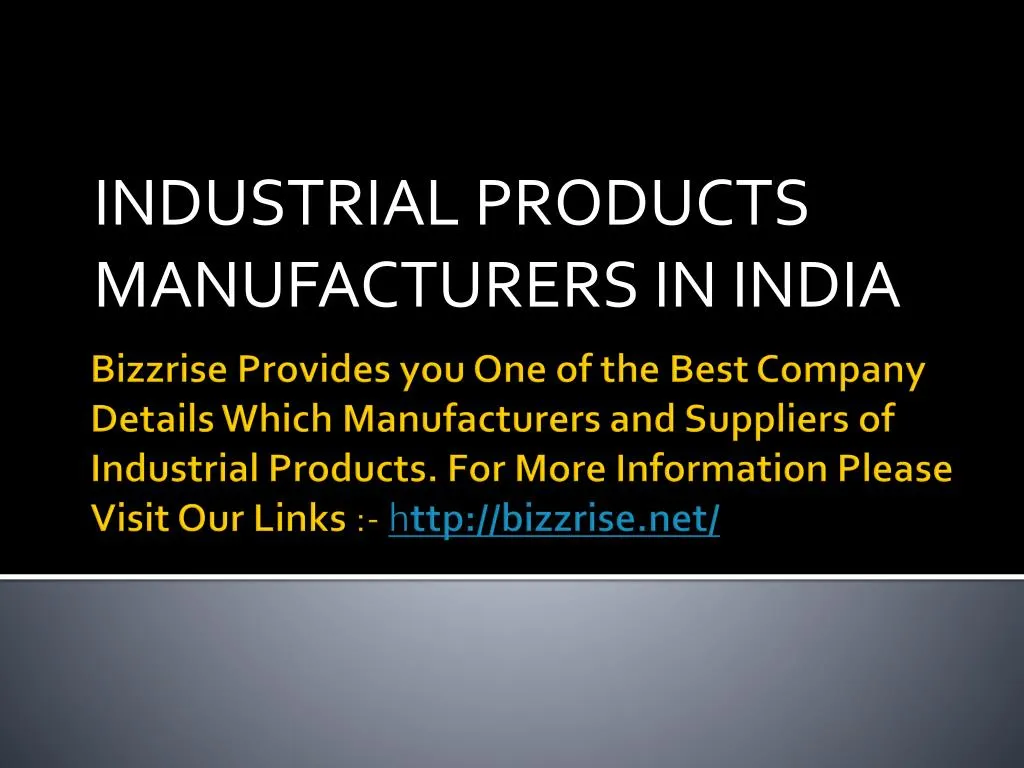 industrial products manufacturers in india