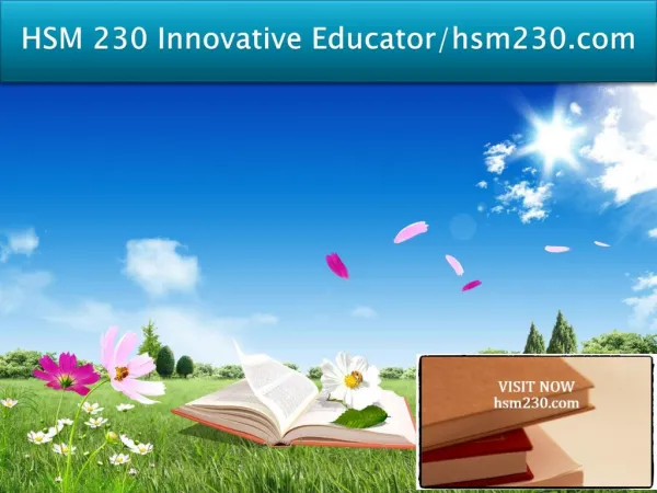 HSM 230 Innovative Educator/hsm230.com