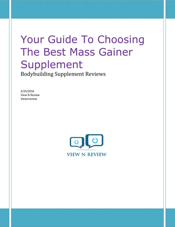 Your Guide To Choosing The Best Mass Gainer Supplement