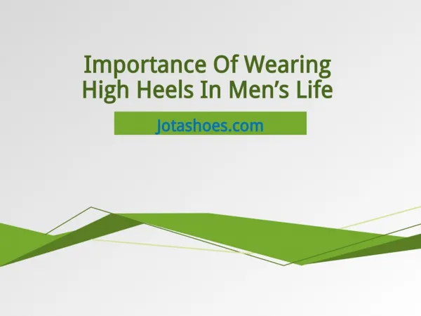 Effect Of Wearing High Heels In Men’s Life