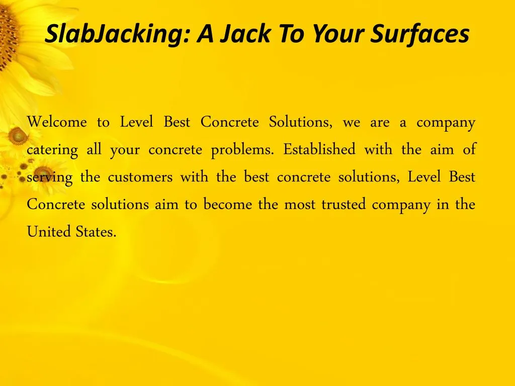 slabjacking a jack to your surfaces