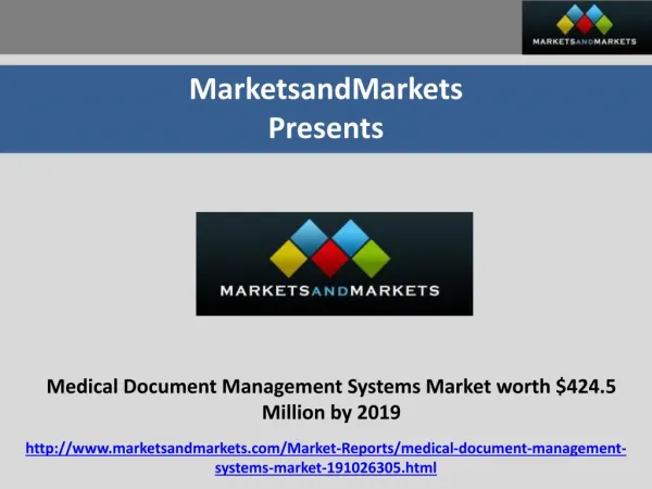 Medical Document Management Systems Market worth $424.5 Million by 2019