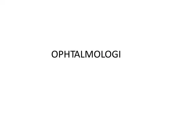 Oftalmologi