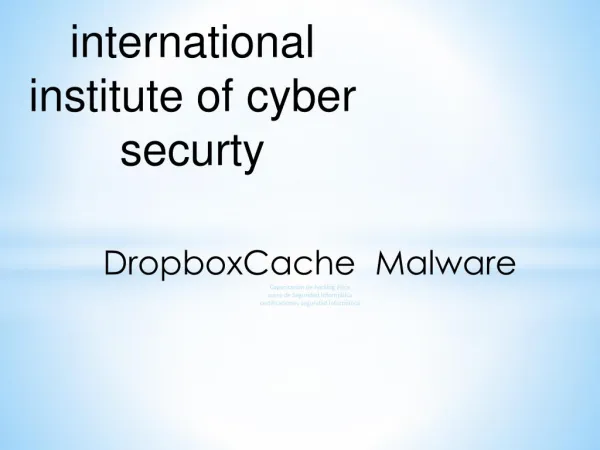 DropboxCache Malware