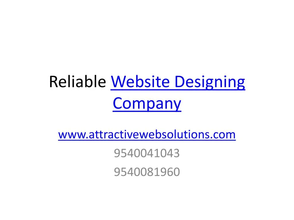 reliable website designing company