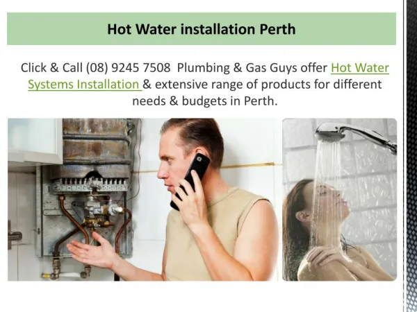 Hot Water System Installations Perth