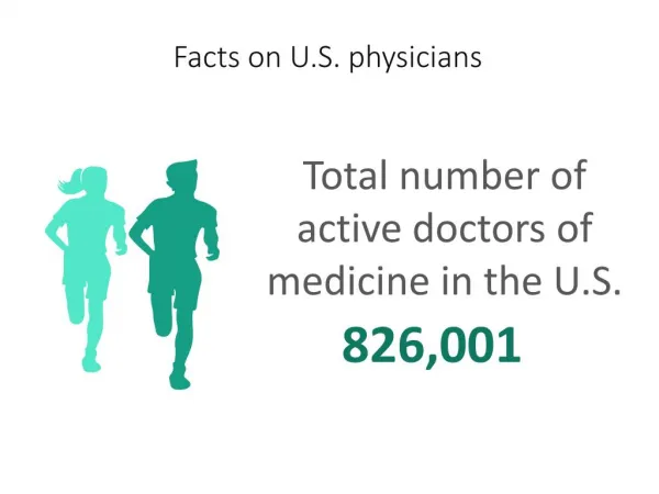 Facts on U.S. physicians-Total number of active doctors of medicine in the U.S.826,001