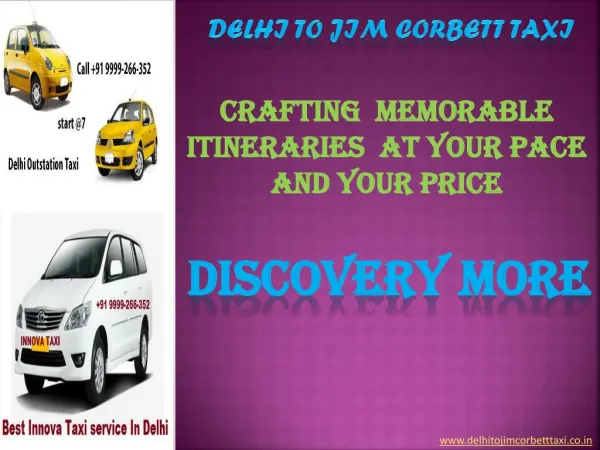 Delhi to Jim Corbett Taxi