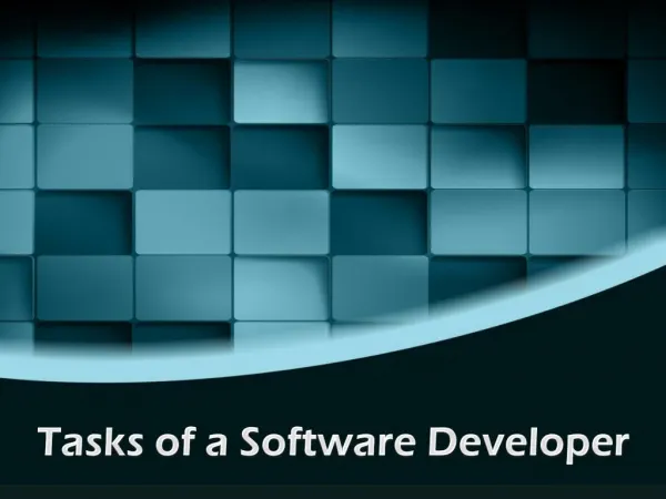 Tasks of a Software Developer