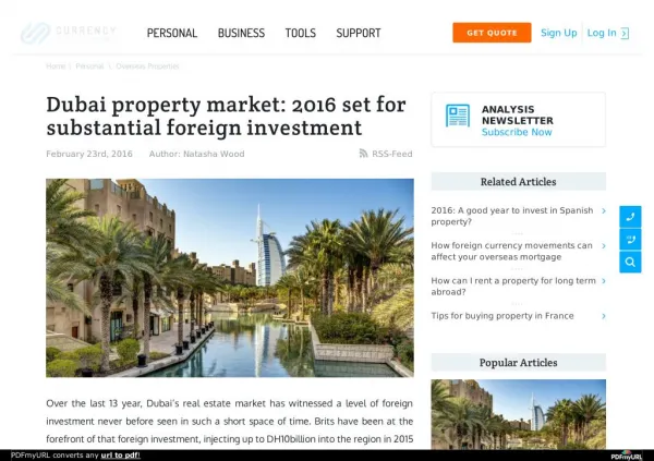 Dubai property market: 2016 set for substantial foreign investment