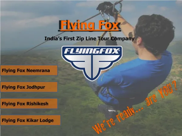 Flying Fox Zip lining Adventure Sports in India | Places to Visit Near Delhi | Mehrangarh Fort | Neemrana Fort | Kikar L