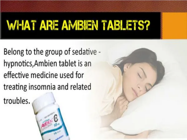 Ambien Tablets for Insomnia