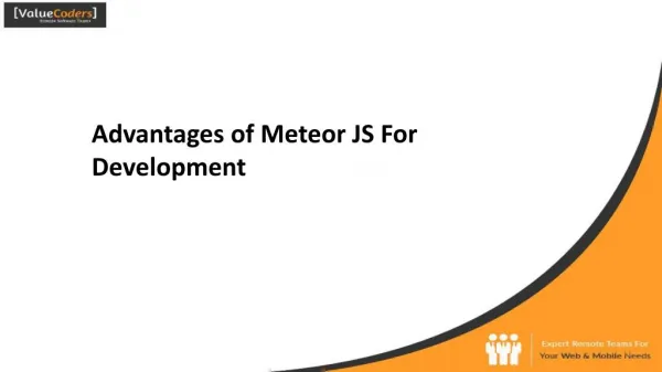 Advantages of Meteor JS For Development