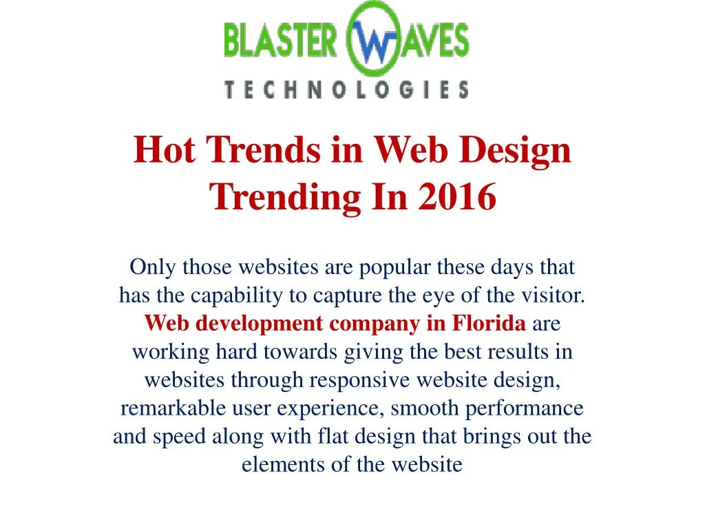 hot trends in web design trending in 2016