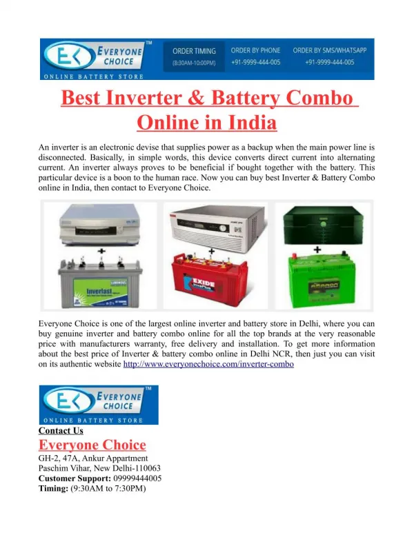 Best Inverter & Battery Combo Online in India