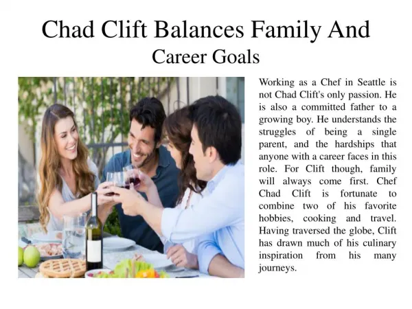 Chad Clift Balances Family And Career Goals