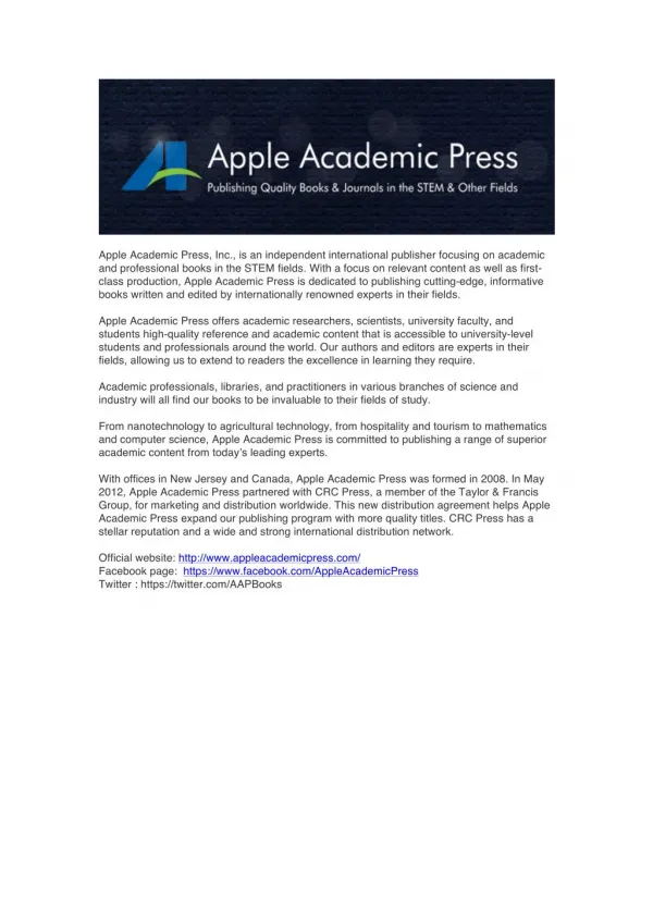About Apple Academic Press