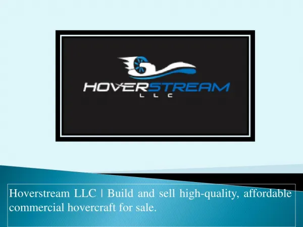 Commercial hovercraft for sale | Hoverstream