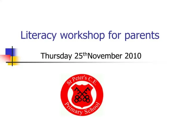 Literacy workshop for parents