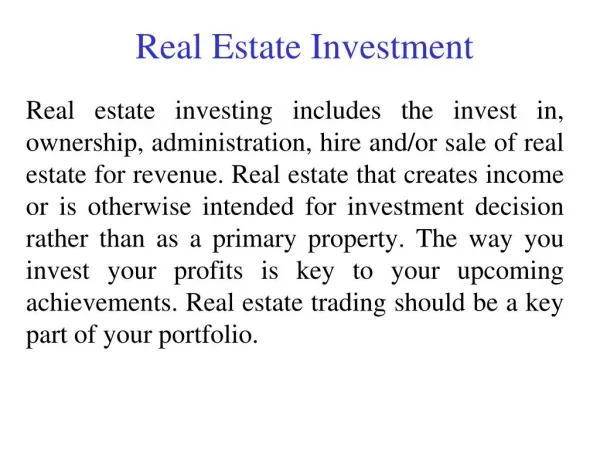 Real Estate Investment | Kim Solveson