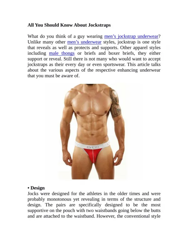 All You Should Know About Jockstraps