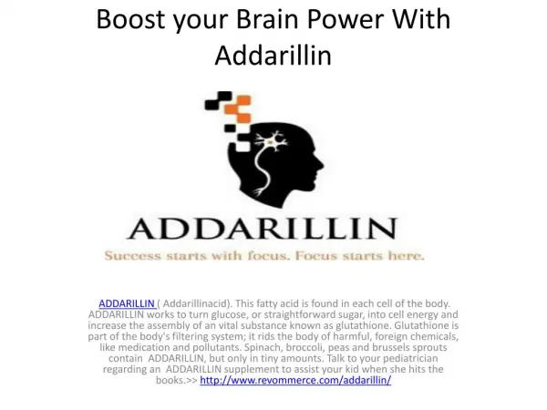 Boost your Brain Power With Addarillin