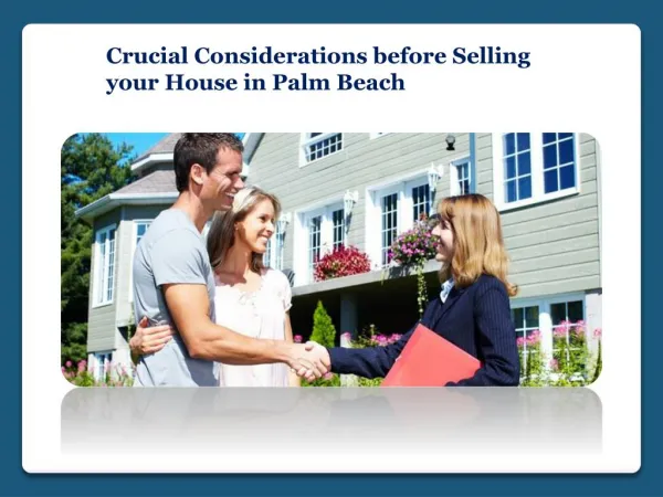 Selling your House in Palm Beach