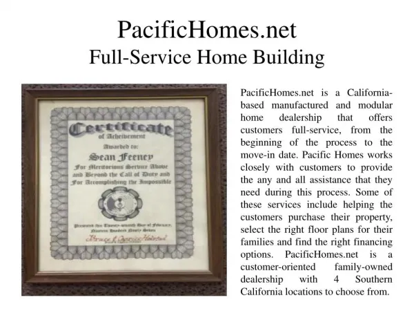 PacificHomes.net Full-Service Home Building