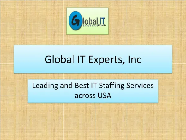 Empower your IT Skills with Global IT Experts, Inc.