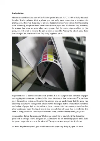 Brother Printer Paper Jam Issues