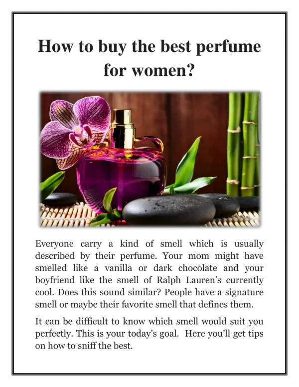 Perfumebff - How to buy the best perfume for women?