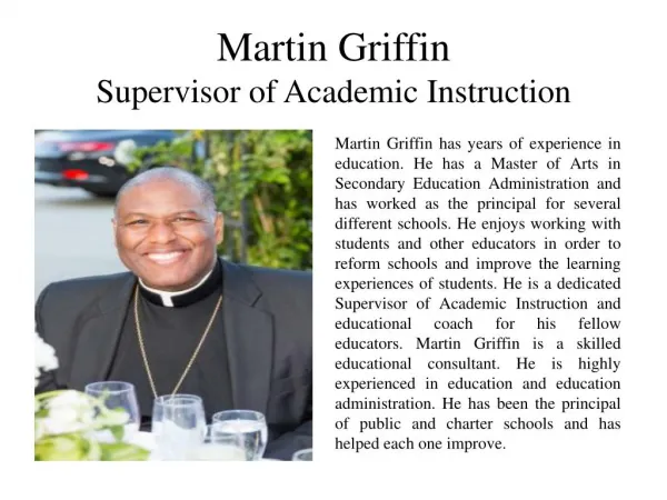 Martin Griffin - Supervisor of Academic Instruction