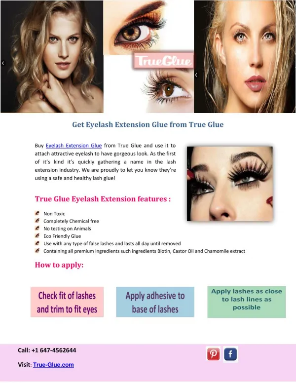 Get Eyelash Extension Glue from True Glue