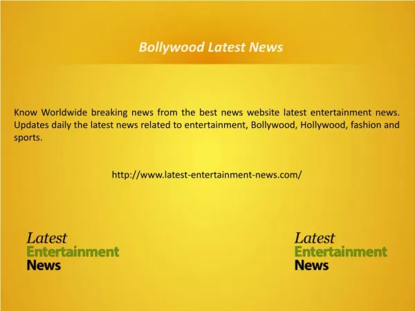 Bollywood Latest News