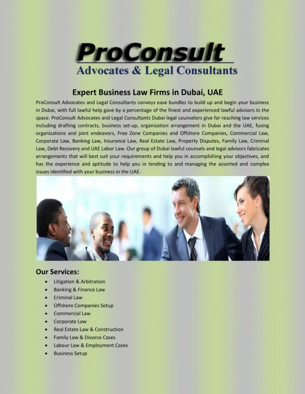 Expert Business Law Firms in Dubai, UAE