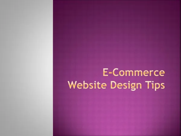 ECommerce Website Design Tips
