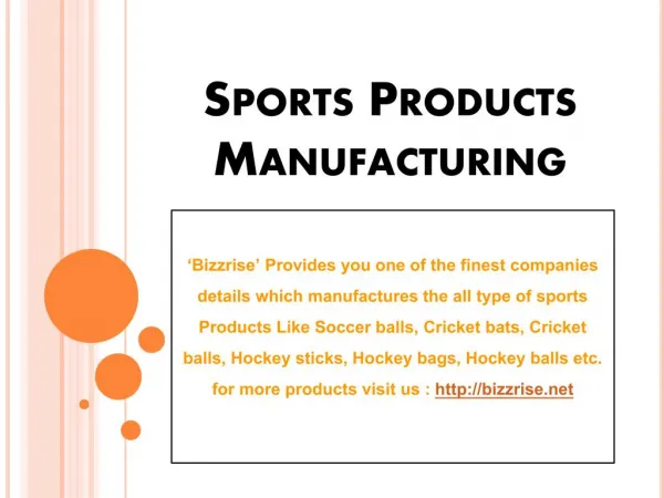 Hockey Sticks, Hockey Bags Manufacturers & Exporters - Bizzrise