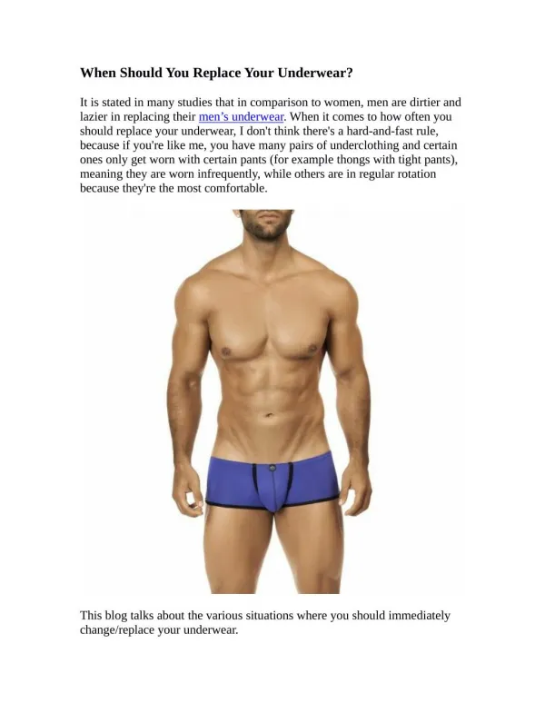 When Should You Replace Your Underwear?