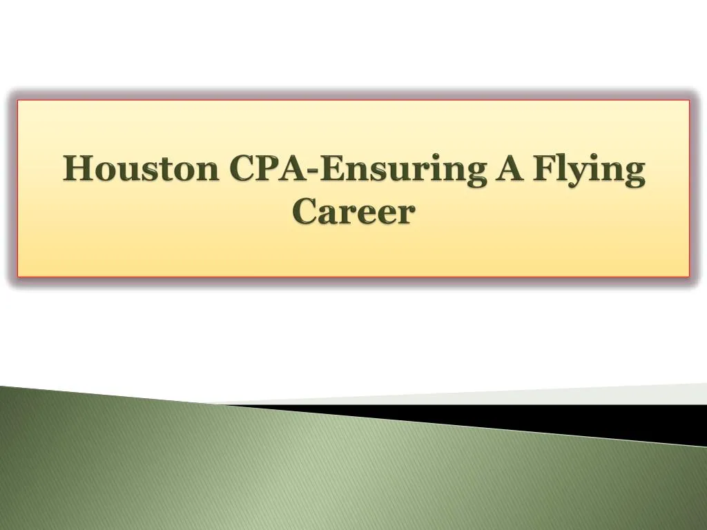 houston cpa ensuring a flying career